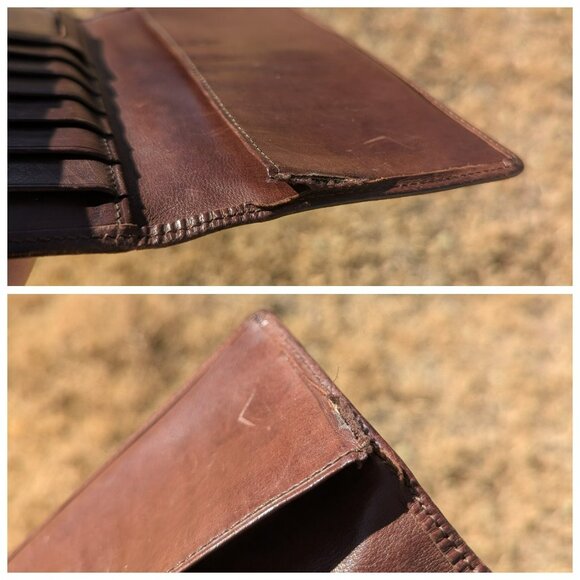 Vintage Coach Leather Trifold Full Size Wallet Brown - Picture 12 of 12